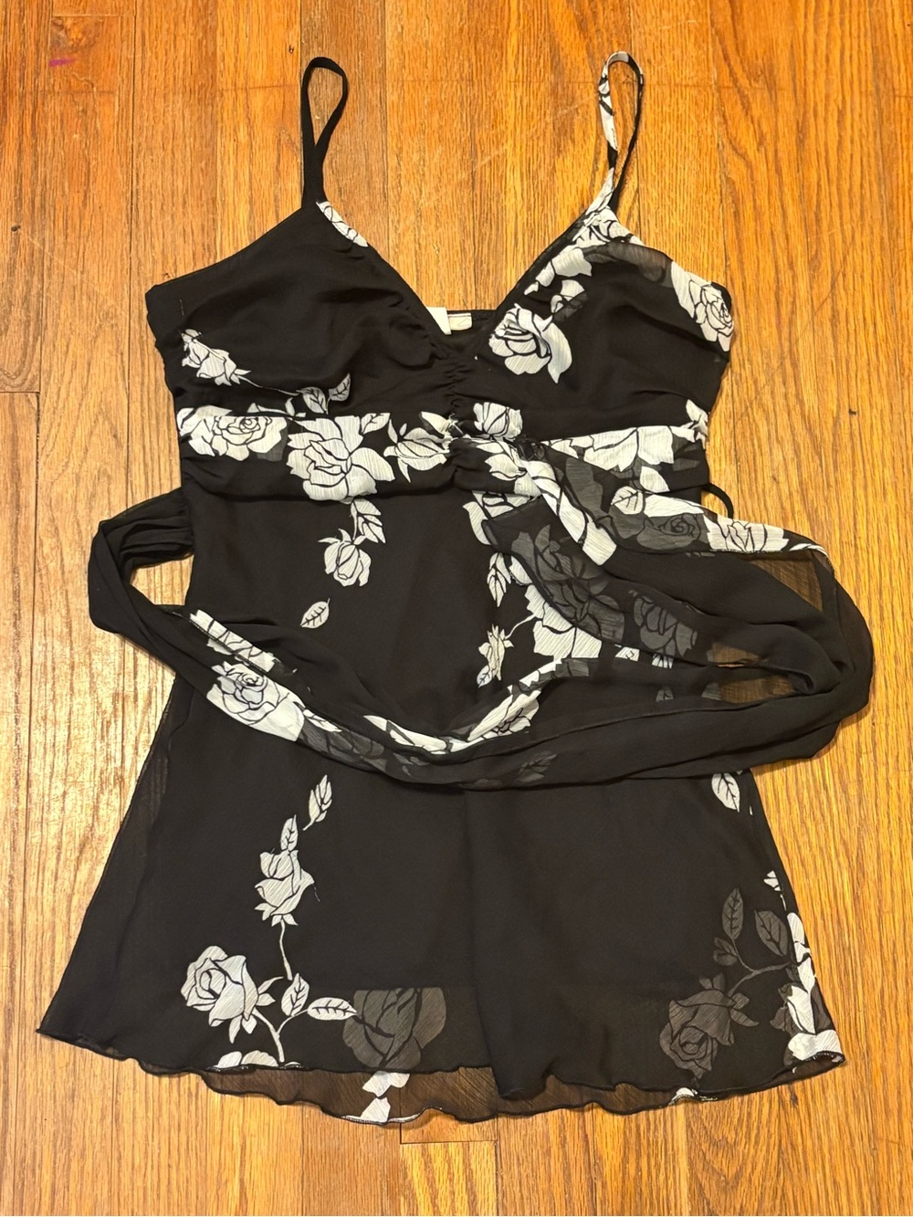 Jump Black & White Floral Slip Chemise